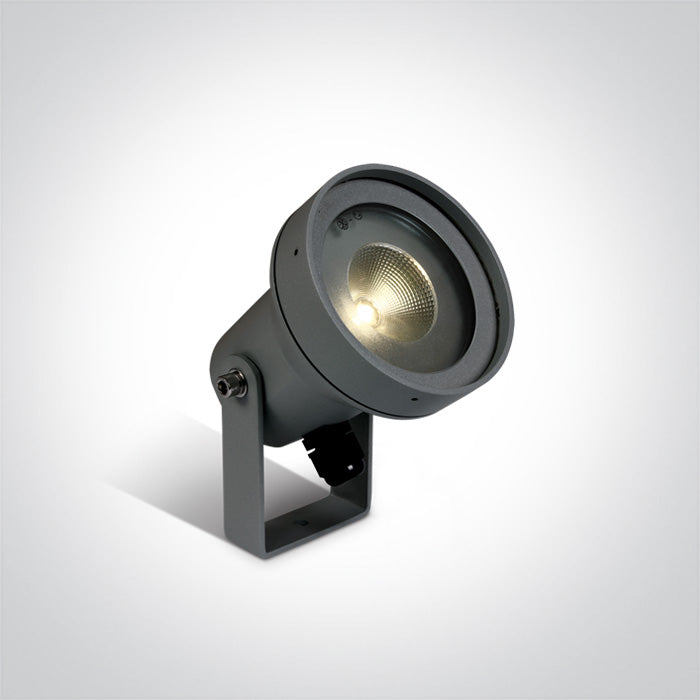One Light 67196B/AN/W ANTHRACITE GARDEN SPIKE LED 6W WW 35deg IP65 230V