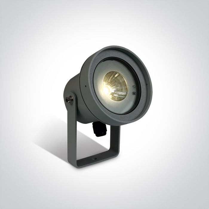 One Light 67196C/AN/W ANTHRACITE GARDEN SPIKE LED 9W WW 35deg IP65 230V