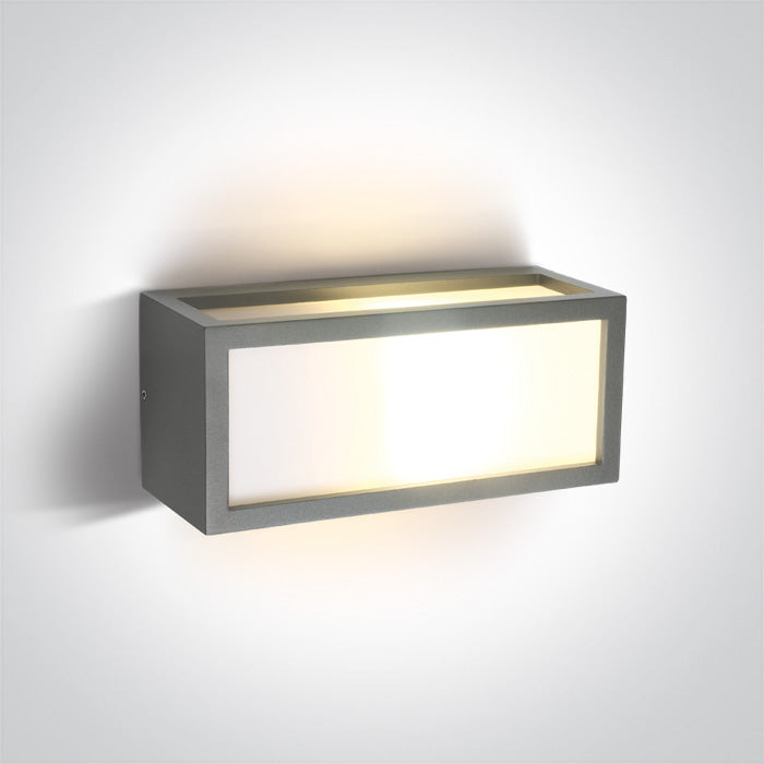 One Light 67328/G GREY E27 20W WALL LIGHT IP54