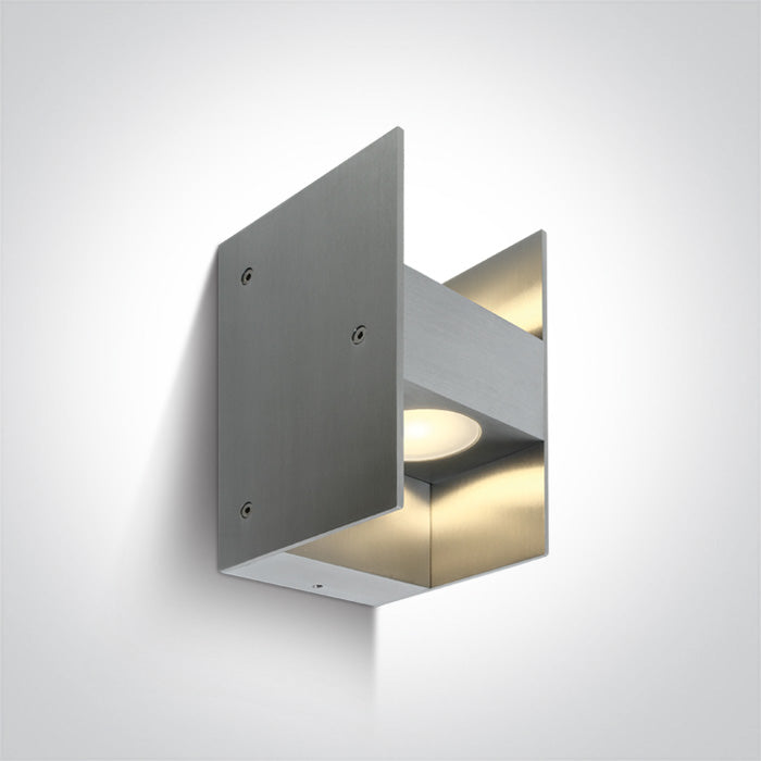 One Light 67336/AL/W ALUMINIUM WALL LED 2x1w WW IP54 100-240V