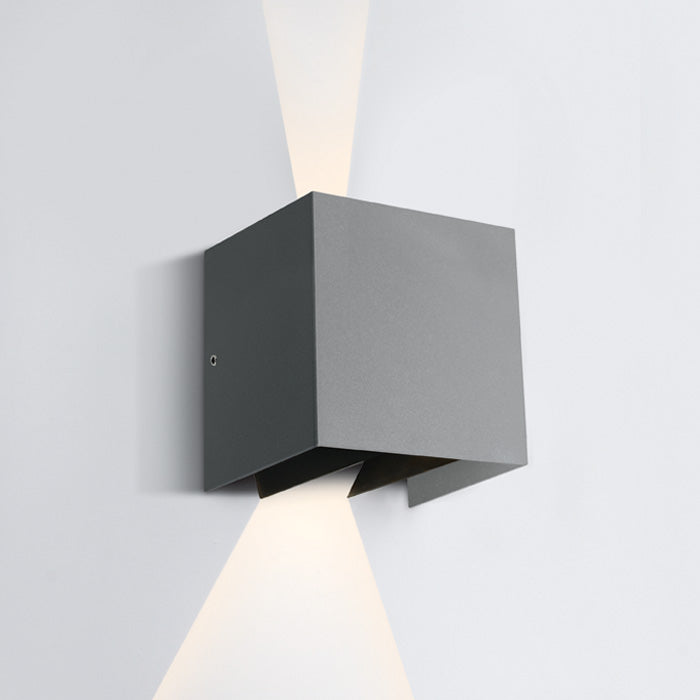 One Light 67340A/G/W GREY WALL LED 2x3w WW IP54 230V