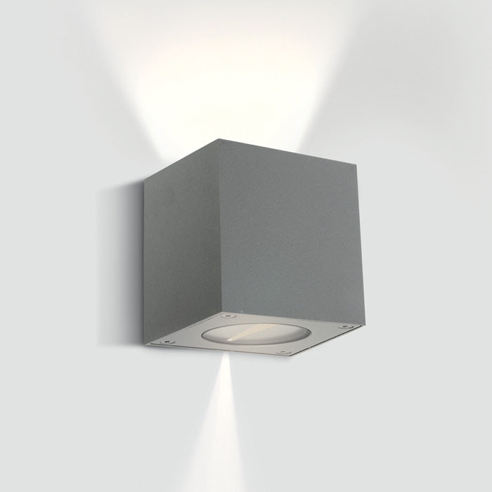 One Light 67354/G/W GREY LED WALL LIGHT 2x3w WW IP54 100-240v
