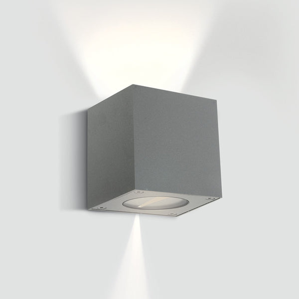 One Light 67354/G/W GREY LED WALL LIGHT 2x3w WW IP54 100-240v