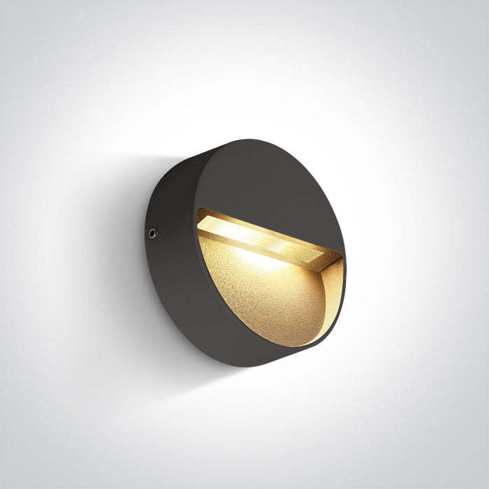 One Light 67359/AN/W ANTHRACITE LED WALL LIGHT 3W WW IP54 100-240V