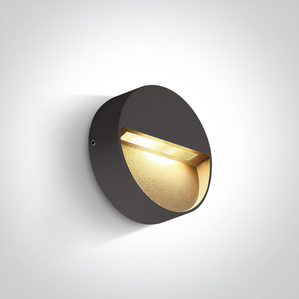 One Light 67359/AN/W ANTHRACITE LED WALL LIGHT 3W WW IP54 100-240V