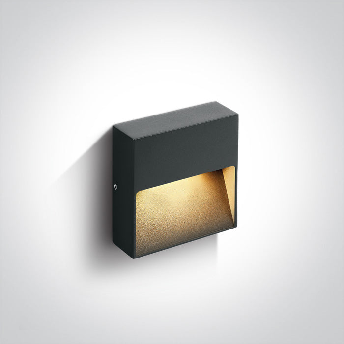 One Light 67359A/AN/W ANTHRACITE LED WALL LIGHT 3W WW IP54 100-240V