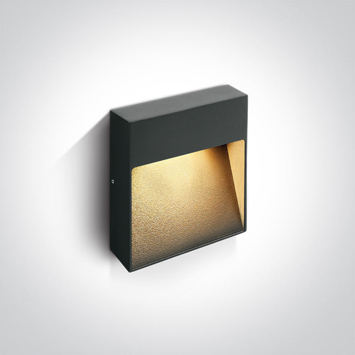 One Light 67360A/AN/W ANTHRACITE LED WALL LIGHT 9W WW IP54 230V