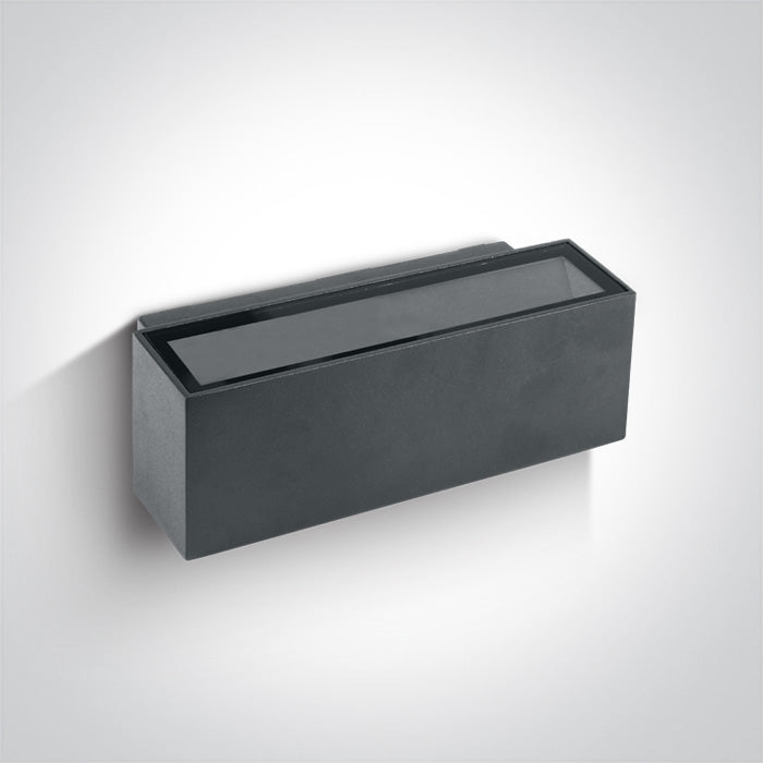 One Light 67374A/AN/W ANTHRACITE LED WALL LIGHT 2x6W WW IP54 230v