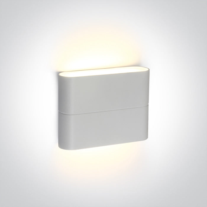 One Light 67376/W/W WHITE LED WALL LIGHT 2x3W WW IP54 230v