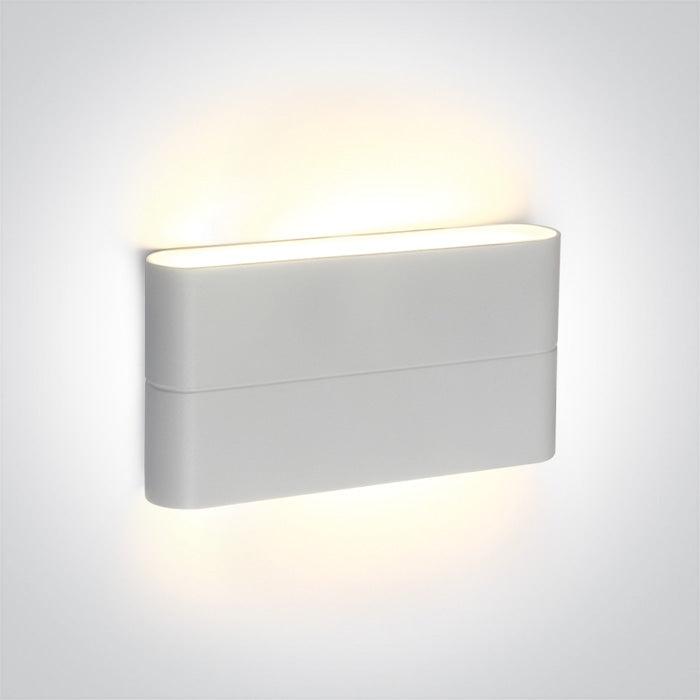 One Light 67376A/W/W WHITE LED WALL LIGHT 2x6W WW IP54 230v