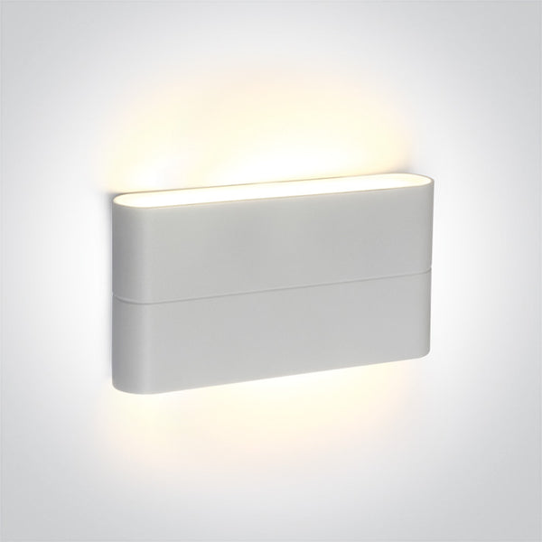 One Light 67376A/W/W WHITE LED WALL LIGHT 2x6W WW IP54 230v