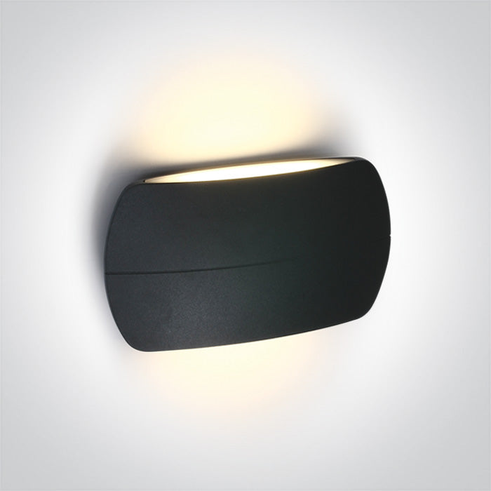 One Light 67378A/AN/W ANTHRACITE LED WALL LIGHT 2x6W WW IP54 230v