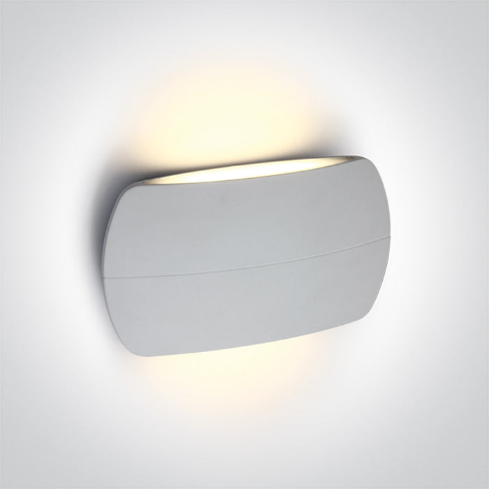 One Light 67378A/W/W WHITE LED WALL LIGHT 2x6W WW IP54 230v