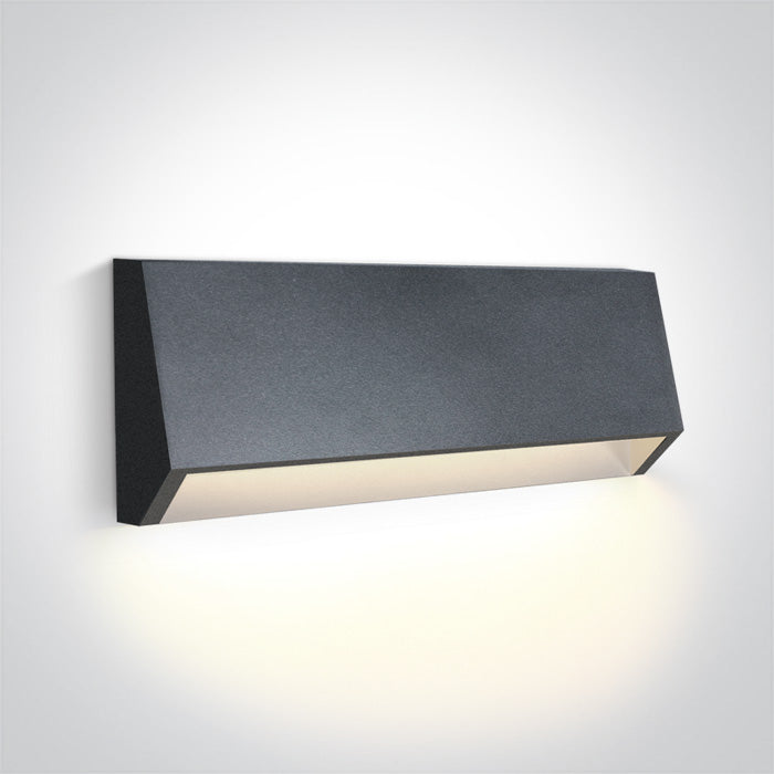 One Light 67386C/AN/W ANTHRACITE LED WALL LIGHT 4W WW DARK LIGHT IP65 230V