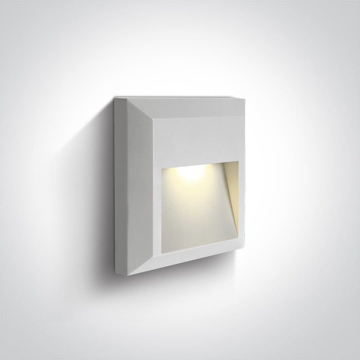 One Light 67388B/W/W WHITE LED WALL LIGHT 2W WW DARK LIGHT IP65 230V