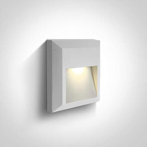 One Light 67388B/W/W WHITE LED WALL LIGHT 2W WW DARK LIGHT IP65 230V