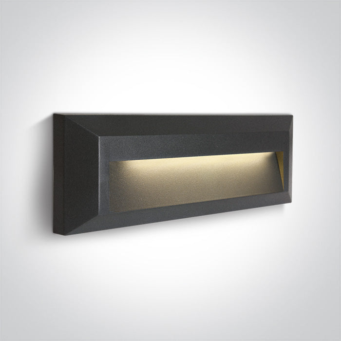 One Light 67388C/AN/W ANTHRACITE LED WALL LIGHT 2W WW DARK LIGHT IP65 230V