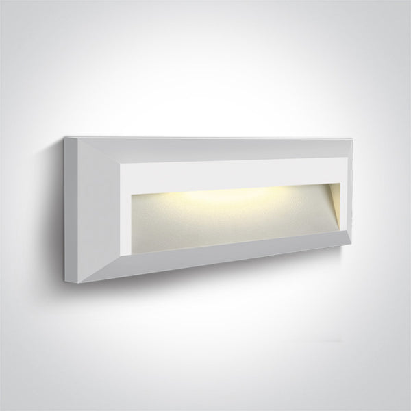 One Light 67388C/W/W WHITE LED WALL LIGHT 2W WW DARK LIGHT IP65 230V