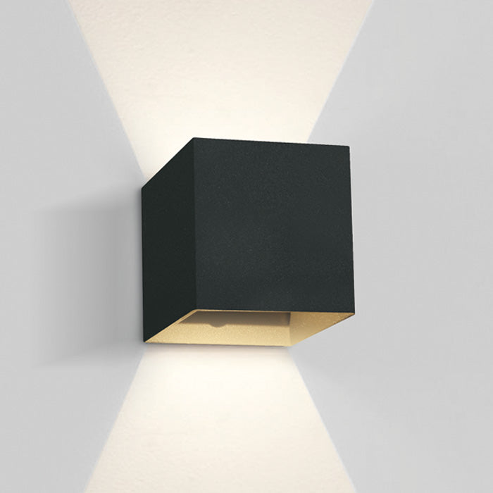 One Light 67398C/B/W BLACK WALL LED 2x3W WW IP54 DARK LIGHT 100-240V