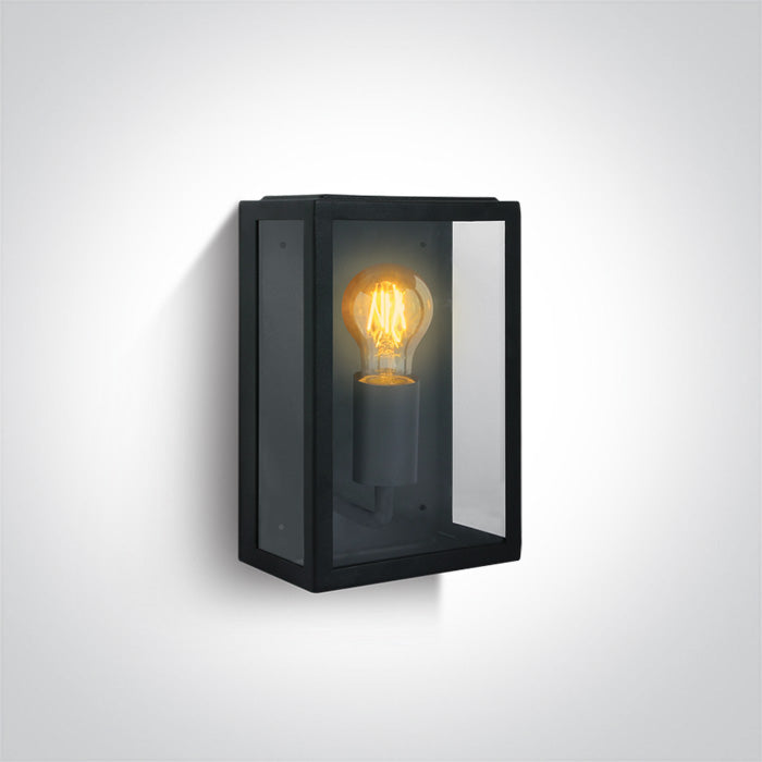 One Light 67406/B BLACK WALL LIGHT 40W E27 IP43
