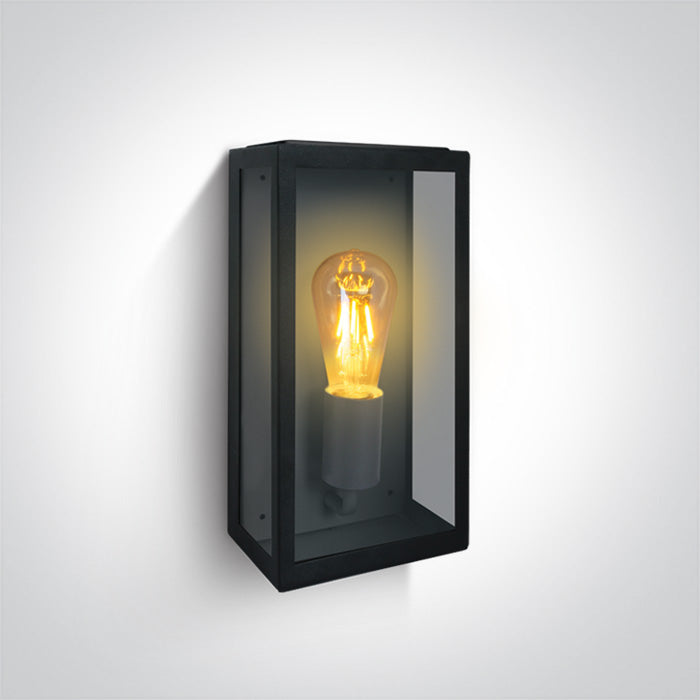 One Light 67406A/B BLACK WALL LIGHT 40W E27 IP43