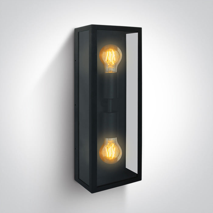 One Light 67406B/B BLACK WALL LIGHT 40W 2xE27 IP43