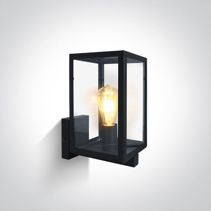 One Light 67406C/B BLACK WALL LIGHT 40W E27 IP43