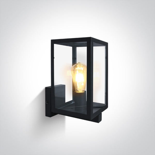 One Light 67406C/B BLACK WALL LIGHT 40W E27 IP43