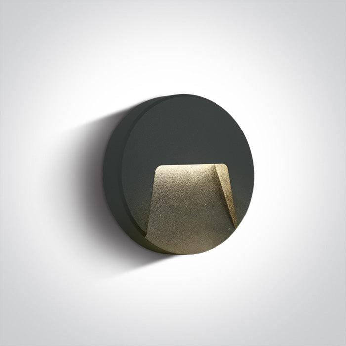 One Light 67414/AN/W ANTHRACITE LED WALL LIGHT 3W WW DARK LIGHT IP65 230V