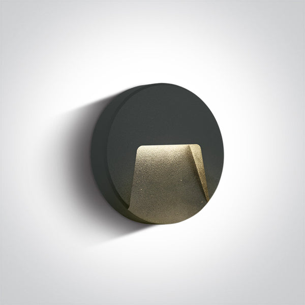 One Light 67414/AN/W ANTHRACITE LED WALL LIGHT 3W WW DARK LIGHT IP65 230V