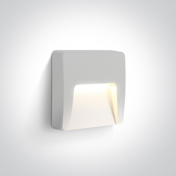 One Light 67418/W/W WHITE LED WALL LIGHT 3W WW DARK LIGHT IP65 230V