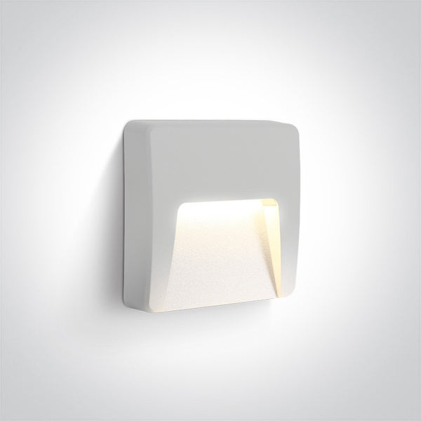 One Light 67418/W/W WHITE LED WALL LIGHT 3W WW DARK LIGHT IP65 230V