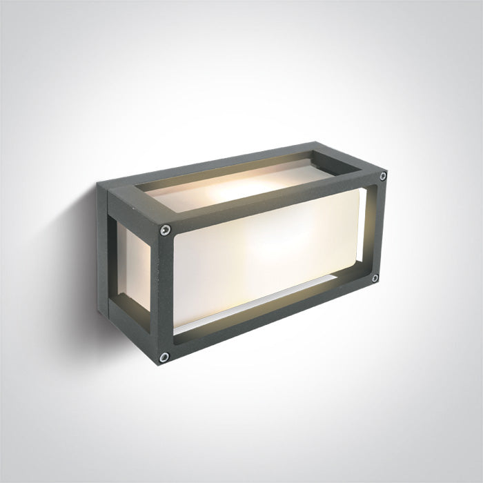 One Light 67420/G GREY E27 15W WALL LIGHT IP54