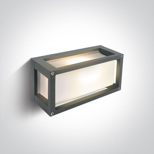One Light 67420/G GREY E27 15W WALL LIGHT IP54