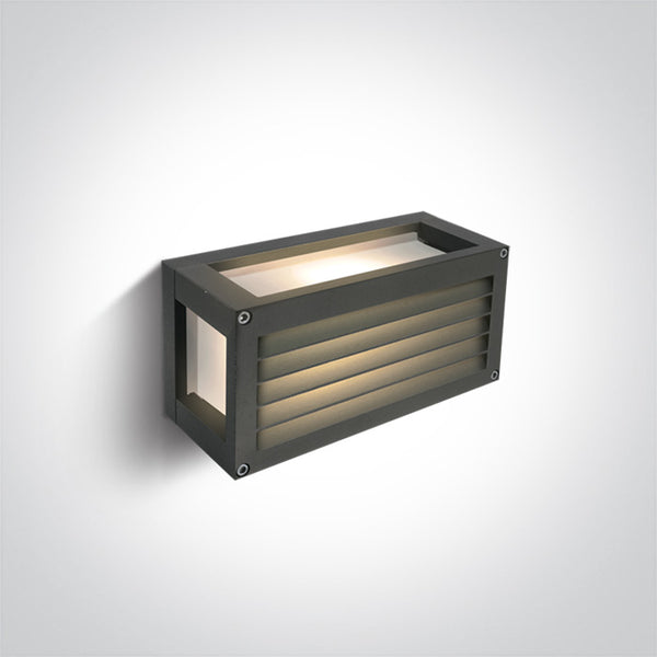 One Light 67420AL/AN/W ANTHRACITE LED 7W WALL LIGHT WW IP54 230V