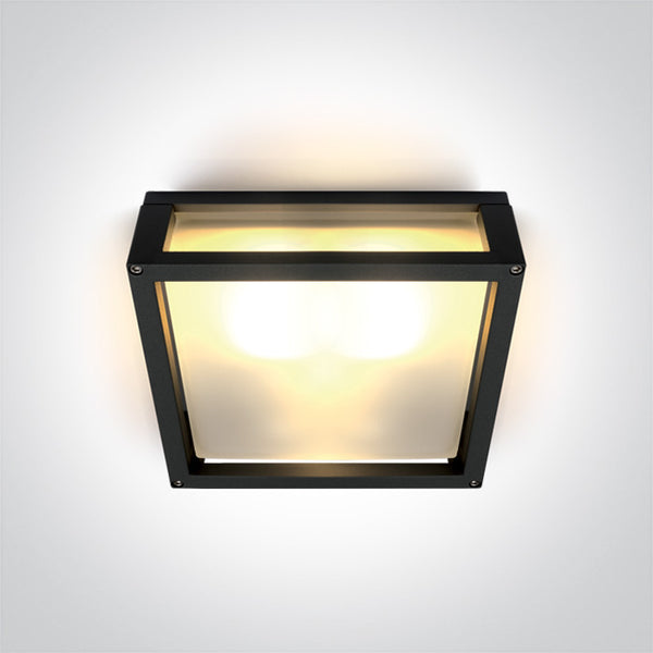 One Light 67420B/B BLACK E27 2x12W PLAFO IP54