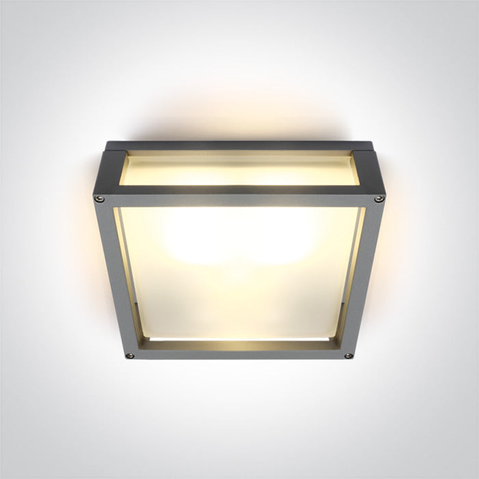 One Light 67420B/G GREY E27 2x12W PLAFO IP54