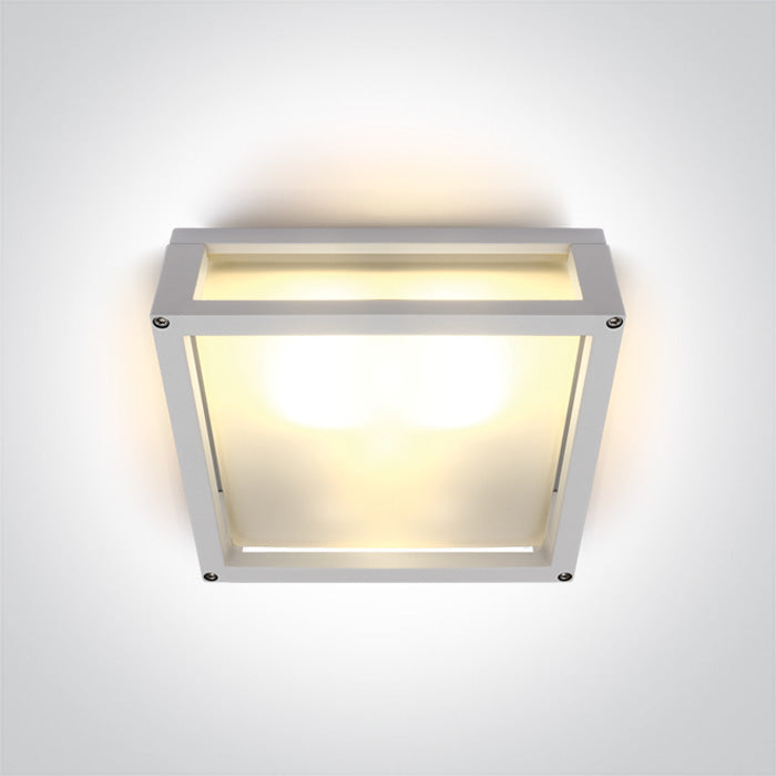 One Light 67420B/W WHITE E27 2x12W PLAFO IP54
