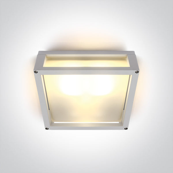 One Light 67420B/W WHITE E27 2x12W PLAFO IP54