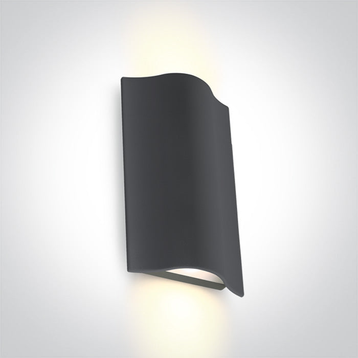 One Light 67422A/AN/W ANTHRACITE WALL LED 2x6W WW IP54 230V