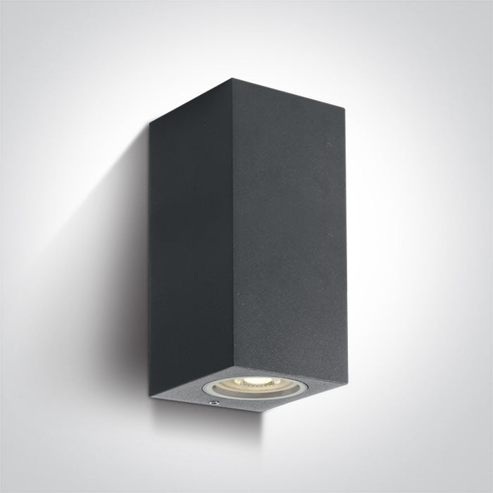One Light 67426A/AN ANTHRACITE WALL LIGHT GU10 2x7W IP65