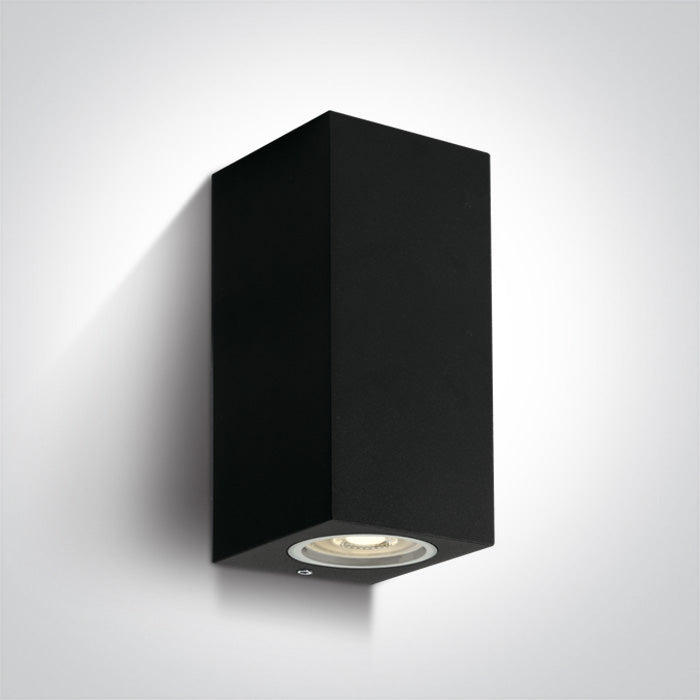 One Light 67426A/B BLACK WALL LIGHT GU10 2x7W IP65