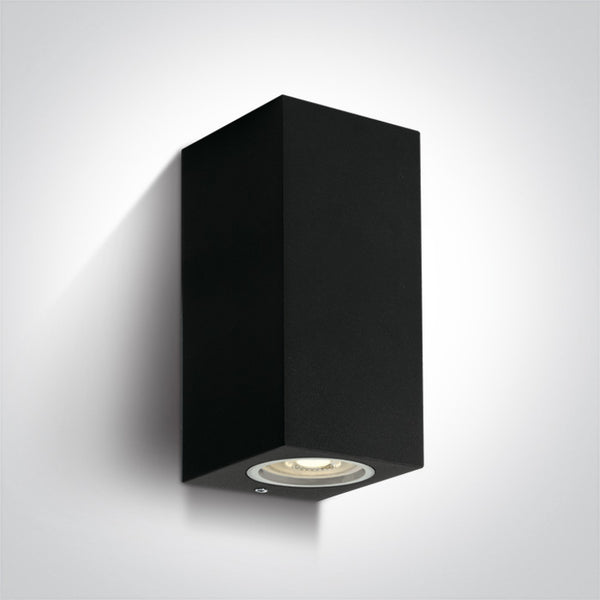 One Light 67426A/B BLACK WALL LIGHT GU10 2x7W IP65