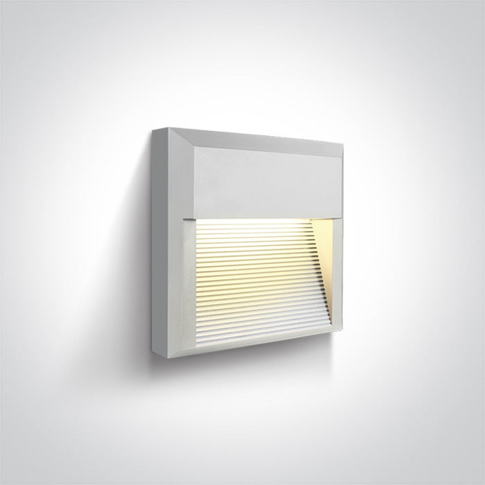 One Light 67430A/W/W WHITE LED WALL LIGHT 8W WW DARK LIGHT IP65 230V