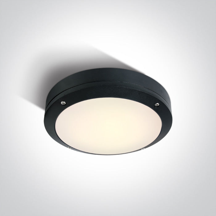 One Light 67442/B/W BLACK LED PLAFO 10W WW IP54 230V
