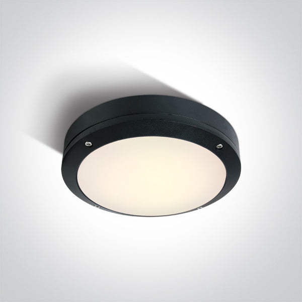 One Light 67442/B/W BLACK LED PLAFO 10W WW IP54 230V