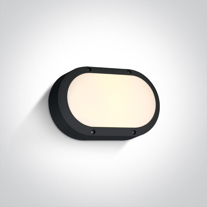 One Light 67442B/B/W BLACK LED WALL LIGHT 10W WW IP54 230V