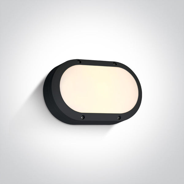 One Light 67442B/B/W BLACK LED WALL LIGHT 10W WW IP54 230V