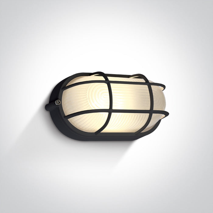 One Light 67444C/B/W BLACK LED WALL LIGHT 10W WW IP54 230V