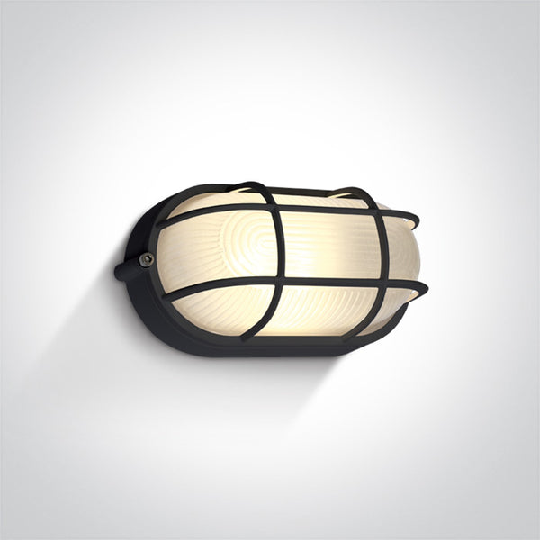 One Light 67444C/B/W BLACK LED WALL LIGHT 10W WW IP54 230V